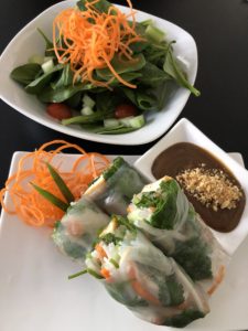 Spring rolls and a small salad at Eatz Vietnamese.