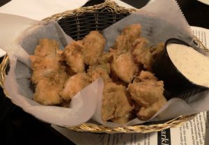 Amici’s artichoke fritters appetizer.