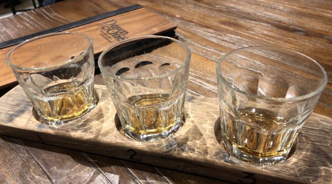 Rye Not, one of the whiskey flights at Down One Bourbon Bar, offers tastes of Bulleit, Russell’s Reserve and Rittenhouse rye whiskeys.