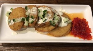 Fried green tomatoes at Down One Bourbon Bar.
