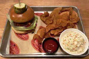 The BLT at Joe’s Older Than Dirt adds a pile of fried green tomatoes and a ration of pimento cheese.