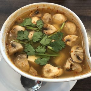 Simply Thai’s spicy Thai tom yum soup.
