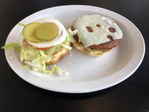 Burger Girl Diner features a veggie burger, too, and it’s a good one.