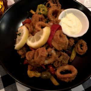 A mix of spicy Calabrian chiles, Peppadew peppers and peperoncini add a kick to Palatucci’s excellent calamari fritti.