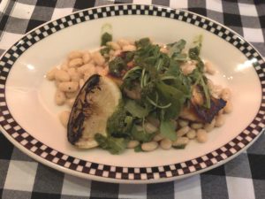 Roast salmon over white beans offers a real Tuscan experience at Palatucci’s.