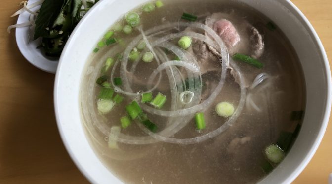 Pho Phi’s Pho Tai Chin, beef pho with eye of round and brisket.