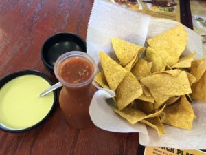 The complimentary chips and dips at La Sierra Tarasca signal the excellent fare to come.