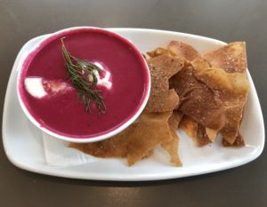 Chlodnik, Polish-style cold beet and sour cream soup at Wiltshire at the Speed.