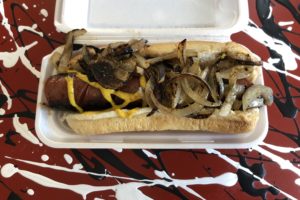 Six Forks’ Chicago-style Maxwell Street Polish sausage is beefy, juicy, and delicious.