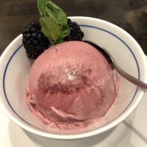 Blackberry wine sorbet made a tart and palate-cleansing finish at District 6.