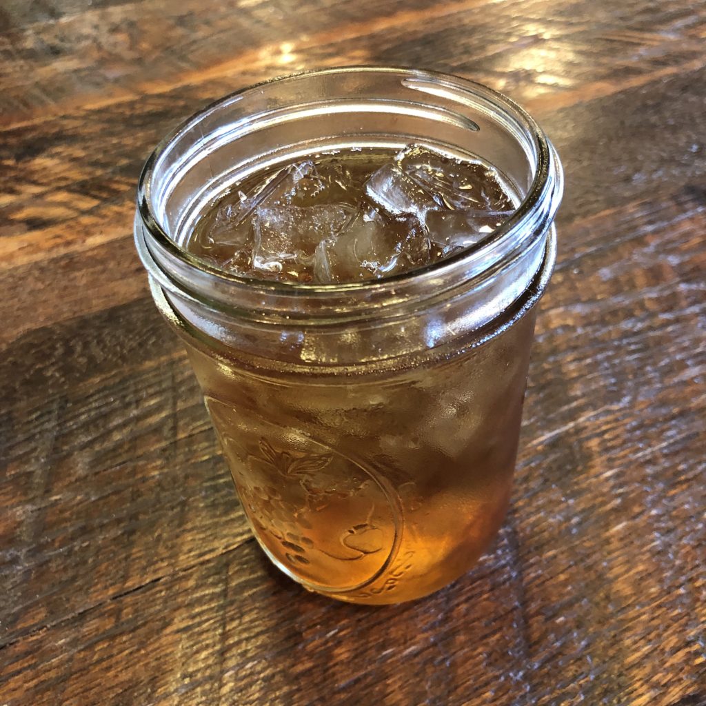 Crushed ice and a canning jar makes The Table’s homemade iced tea taste even better.