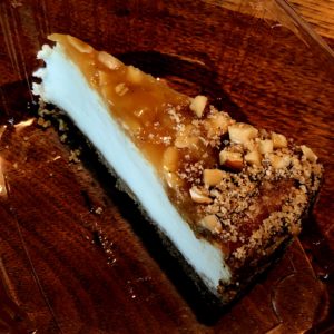 The Charcoal Restaurant’s good New York-style cheesecake got even better with baklava ingredients on top.