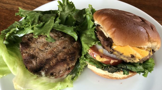 BurgerIM's lamb burger in a lettuce wrap and an Angus beef burger offered a mix-and-match experience.