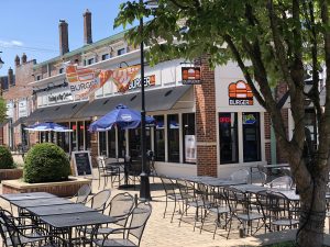 A lot of open-air dining is piled into the Vogue Center's courtyard, where BurgerIM is one of four food-service shops.