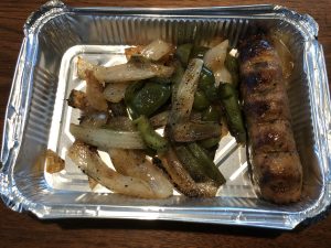 Morels uses Beyond Sausage's plant-based bratwurst for its sausage with sauteed green peppers and onions.
