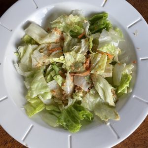 The classic Japanese salad is well-made, cool and crisp, with hiko-A-mon's tasty take on Japanese-restaurant dressing.