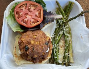 My favorite of Game's three veggie burgers, this house-made specialty features garbanzo patties akin to falafels, studded with bits of poblano pepper and corn kernels.