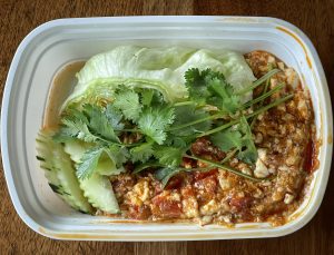 Simply Thai's Thai  lettuce wraps, a.k.a. nam prik ong, require some assembly, but this fiery app is worth the effort.