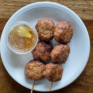 You say tod mun moo, I say meatballs. Either way, this Simply Thai appetizer is a savory treat.