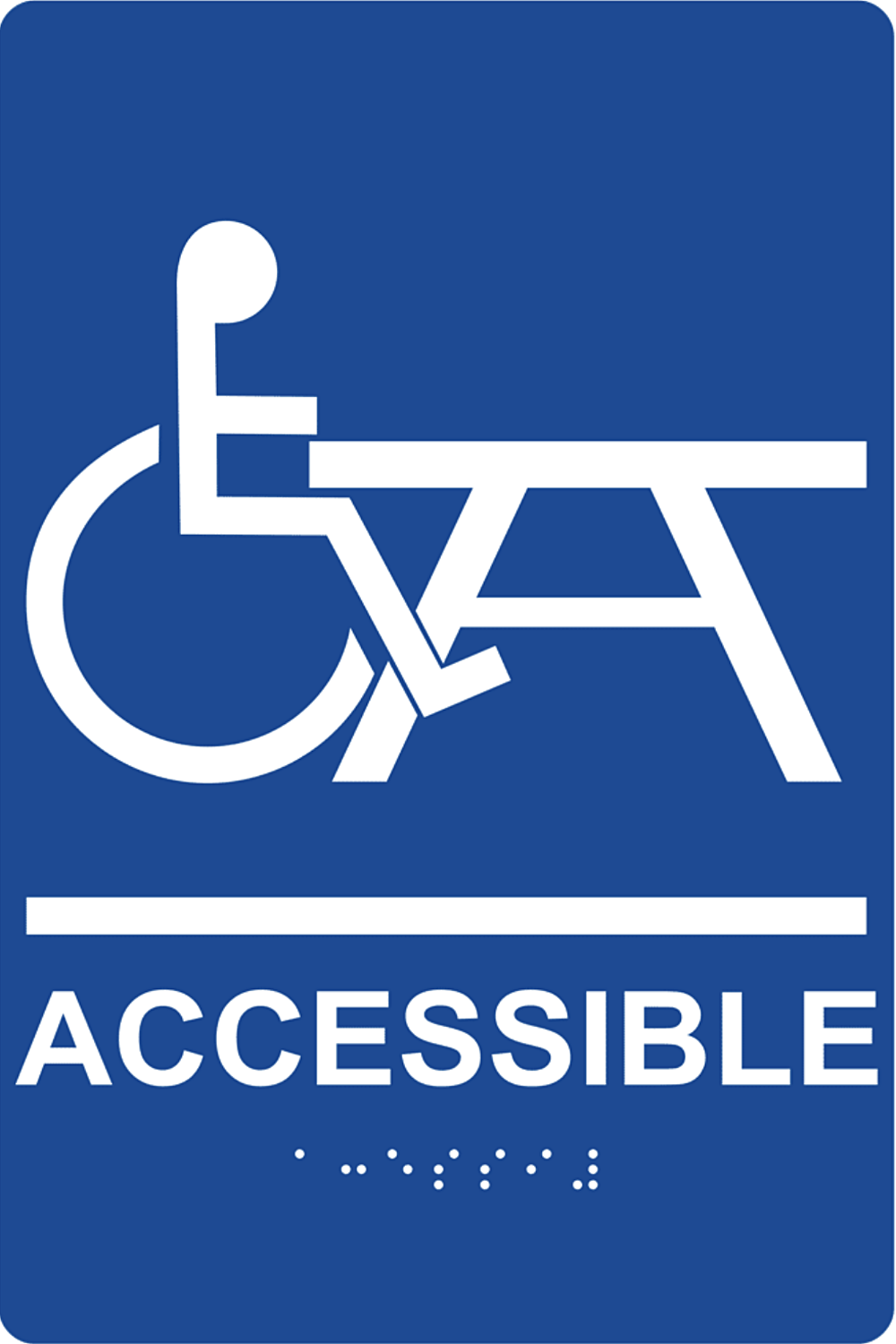 Compliance Signs, a major maker of regulatory-compliant safety signs and labels and parking signs, tells the ADA story with this accessible table marker.