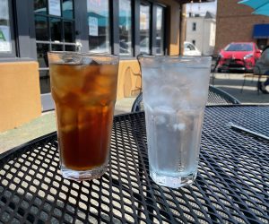 Iced tea was strong and clear, and it came in a tall glass.