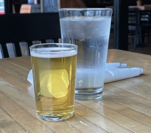 A glass of Hauck's American Pilsner at Monnik.