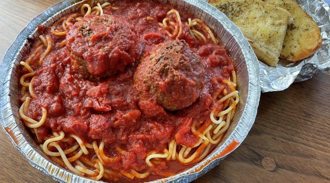 Spaghetti with meatballs was exceptional, as good a dish as I'd expect from an upscale sit-down Italian eatery.