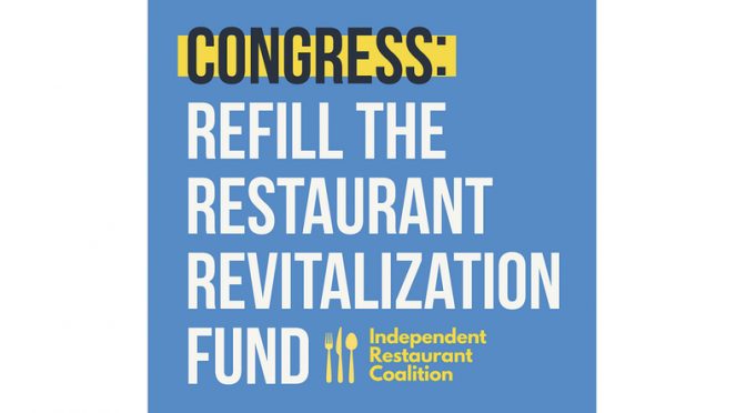 Last June the Independent Restaurant Coalition proudly tweeted the introduction of the Restaurant Revitalization Fund Replenishment Act. Nine months later, they're still waiting.