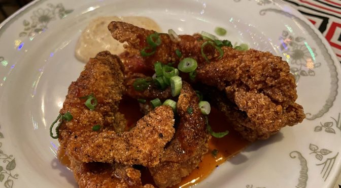 Tender, mild cornmeal-breaded and fried Kentucky catfish nuggets hit the spot at North of Bourbon, and there were plenty of them.