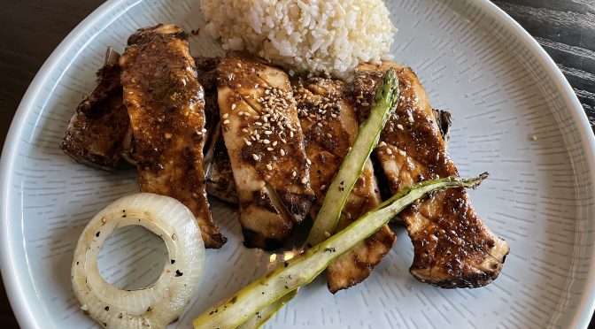 Looks like beef. Tastes like vegetables. Nami's eggplant and king oyster mushroom dish treats these healthy veggies as if they were meat in a piquant Korean barbecue.