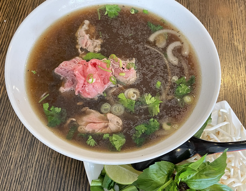 Pho, the classic Vietnamese soup, may hail from the tropics, but it's a lovely warming winter feast. Eatz retains its best-in-town status with rare beef gently cooking in its deeply flavored bone broth.